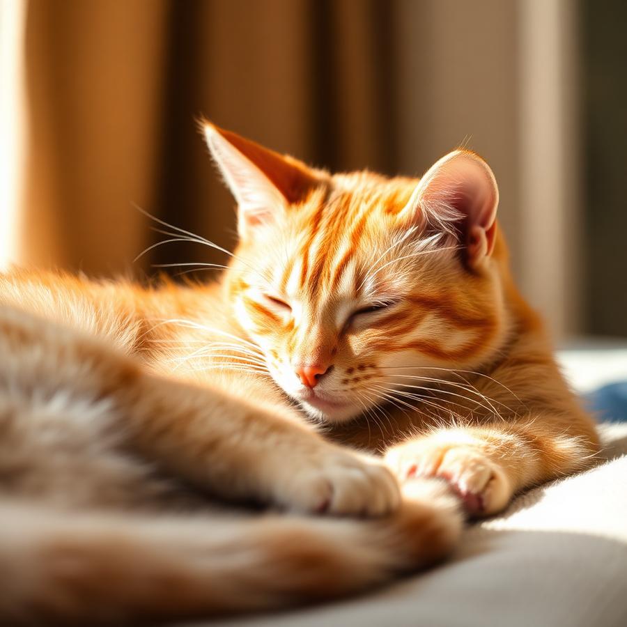 Orange tabby cat resting